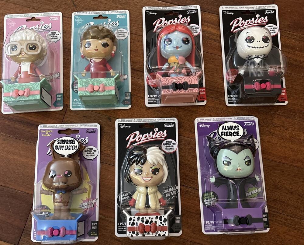 Funko Popsies Disney Figures Villains Vinyl Collectible Golden Girls Freddy Lot